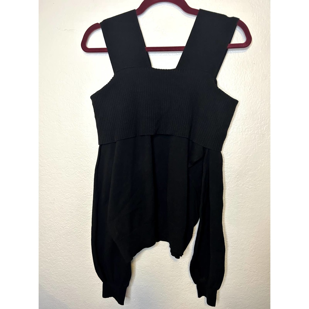 NWT Bold Elements Cold Shoulder Pullover Sweater Large Black